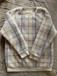 ユニクロ　ファーリーフリース　M　【上着のみ】　チェック柄 ルームウェア