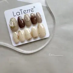 【現品】ニュアンスネイル　大人ネイル　ブラウンネイル　ラメネイル