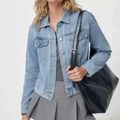 SHEIN EZwear デニムジャケット ジャケット Ｇジャン ライト