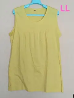 ノースリーブ チュニック コットン イエロー LL