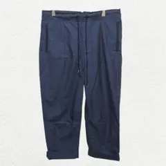 1713【スタニング】ロールアップハイウエストコットンパンツ 紺 0 カジュアルのサムネイル
