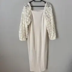 COCO DEAL アイボリー　袖シアーレース　カットソー　ワンピース