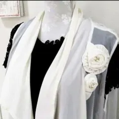 ❣️美品❣️インゲボルグ花モチーフ付きシアーロングジレのサムネイル