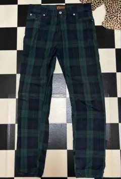 U-K-B LONDON MODE タータンチェック スラックス パンツ L