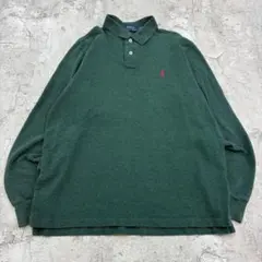 ひ*と様 ラルフローレン　刺繍　ワンポイント　ポニー　長袖　ポロシャツ　古着　グ