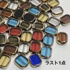 cs226/SALE！ガラスビーズ◇カラフル　レクタングル　50個