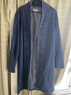 ノーカラーデニムハーフ ジャケット ノーカラージャケット着流しガウン レディース