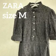 美品✨ZARA ザラ 【M】ブラック レース ワンピース おしゃれ エレガント