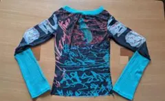 グラフィックプリント長袖トップス