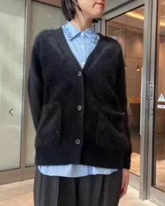 UNITED ARROWS フォックスカシミヤ　スパンコール　ミドルカーディガン