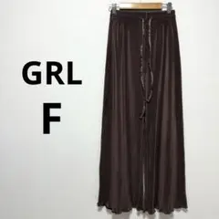 GRL グレイル ワイドパンツ プリーツ ウエストゴム 楽々 レディース F