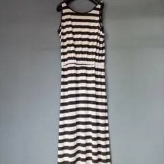 Feve mサイズ　マキシワンピース　袖無し　ボーダー ノースリーブ ゴム
