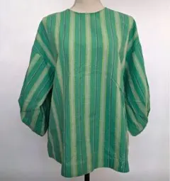 【Green Lobel RelaRelaxing】長袖チュニック　ストライプ