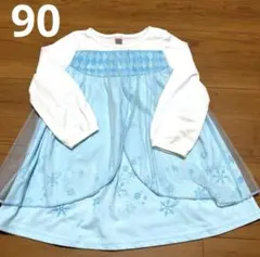 エルサ風　雪の結晶プリント ワンピース