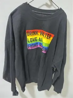 Mahogany スウェット メンズ 3XL ブラック袖破れあり USA製 古着