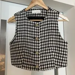 ZARA 千鳥格子ベスト Mサイズ