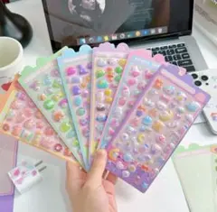 シール　ボンボンシール　3D シール交換　６枚セット　ドロップシール