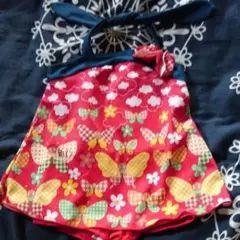 美品Bit'zちょうちょ柄ホルターネックワンピース水着90