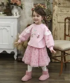 クーラクール/110㎝♡うさぎ リス りんご トレーナー