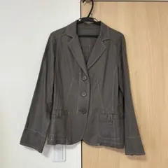 【美品】麻ジャケット　セーヌドゥー　SCENE DEUX　ブラウン　サイズMのサムネイル