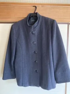 アンゴラウール混合コート　ダークグレー サイズ15AR