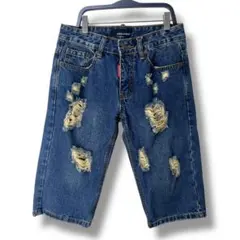 DSQUARED2 ディースクエアード2 デニムハーフパンツ ダメージ加工　古着