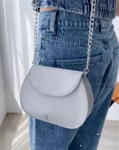 Heather ラウンドミニラメBAG シルバーのサムネイル