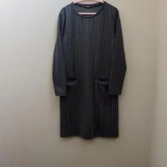 グレー ストライプ 長袖 ワンピースのサムネイル