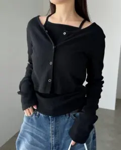 アンドミー　アメリカンスリーブ カーディガン