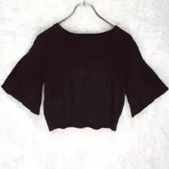 リゼクシー 半袖Tシャツ ブラック【M】春夏カジュアルクロップド綿100のサムネイル