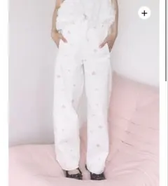 muguet rose pattern curve pants パンツ S - メルカリ