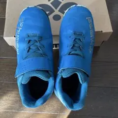 hummel 青 マジックテープ　21.5 フットサル　スニーカー