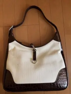 ショルダーバッグ ホワイト×ブラウン