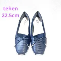 tehen テーン　シューズ　靴　モカシン　22.5cm 黒　メッシュ