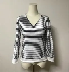 YURI PARK Ｖネック ボーダー ニット