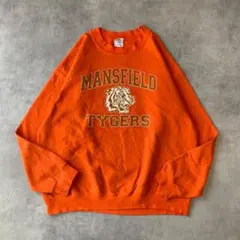 ギルダン スウェット プリント 古着 アニマル 虎 L オレンジ 12808