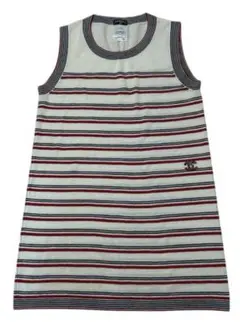 CHANEL マルチボーダー ニットワンピース シャネルロゴ ココマーク