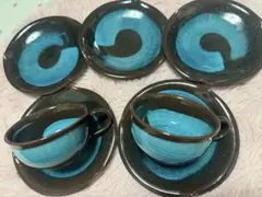 清水焼　赤峰　カップ・ソーサーセット