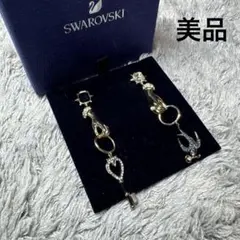 スワロフスキーLINE鳥ピアス - メルカリ
