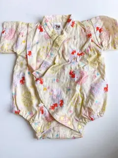 甚平 ロンパース 女の子　70  金魚　花柄　パジャマ
