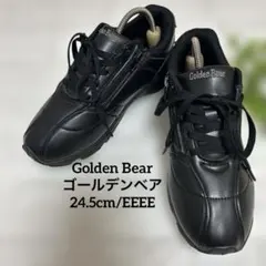 【美品】Golden Bear スニーカー サイドジップ黒24.5cm EEEEのサムネイル