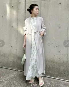 フレイアイディー　デザインショールカラーコート アイボリー