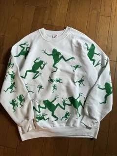 90s 米国製 ミシガンラグ カエル 総柄 コットン ジャケット ビンテージ