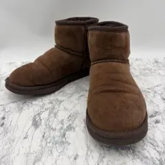 UGG アグ ミニベイリーボタン ムートンブーツ 茶 24cm 5854