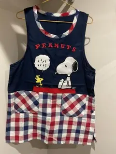 PEANUTS スヌーピー チェック柄エプロン