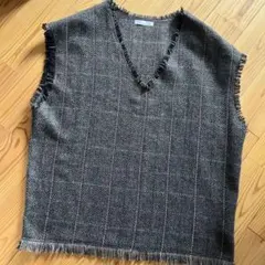 Lax Dan Tis Vネックベスト ツイード