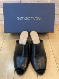 sergio rossi ブラックオープントゥハイヒール