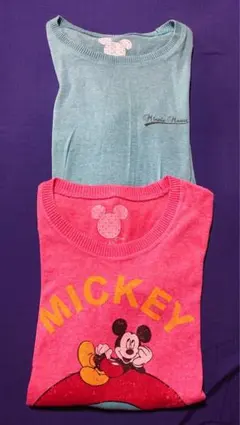 ミッキーマウス　薄手ニット2点セット
