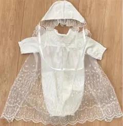 ホワイト レース付き ベビードレス セレモニードレス 西松屋 新生児