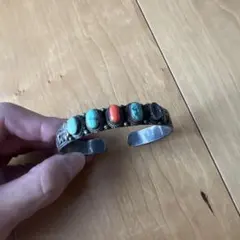 ナバホ　インディアンジュエリー　バングル　ターコイズ　シルバー　925